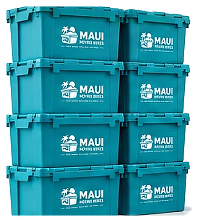 20 reusable moving totes stacked