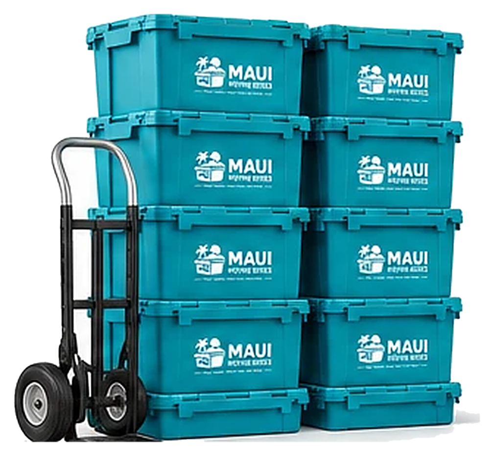 35 reusable moving totes stacked